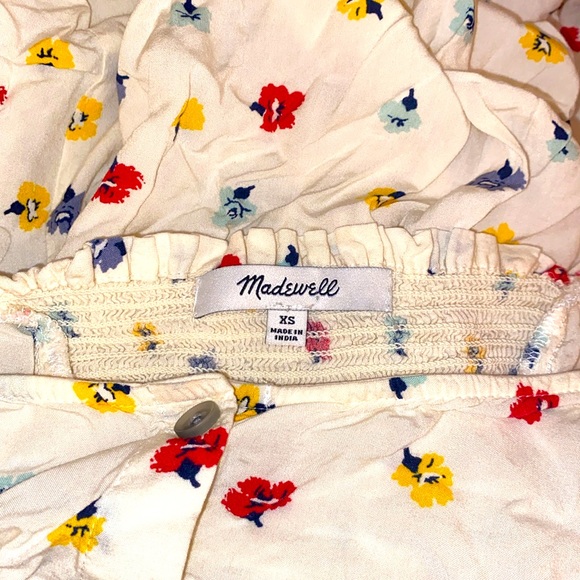 Madewell Cream Floral Button Down Blouse Top - Picture 10 of 16